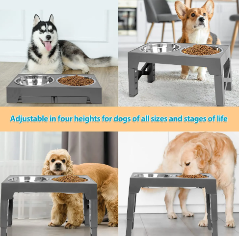Height-Adjustable Slow Feeding Dog Dish