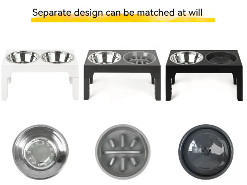 Elevated slow feeder dog bowl