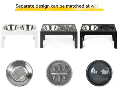 Elevated slow feeder dog bowl
