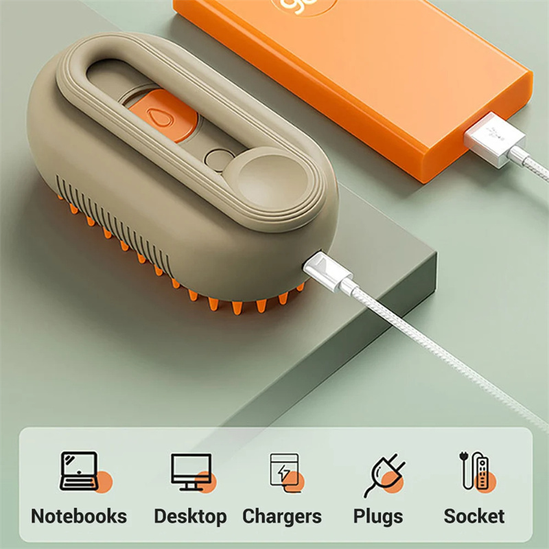 3-in-1 grooming brush in use