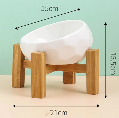 Tilted Ceramic Pet Bowl